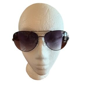 Steve Madden S5139 GUN Aviator Sunglasses Gradient Lenses Chain Detail Women